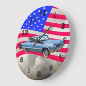 Chevrolet Impalaauto 1964 und -amerikanische Große Wanduhr (Winkel)