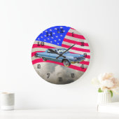 Chevrolet Impalaauto 1964 und -amerikanische Große Wanduhr (Zuhause)