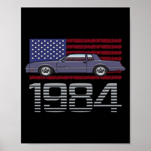 Chevrolet Monte Carlo Blue 1984  Poster (Vorne)