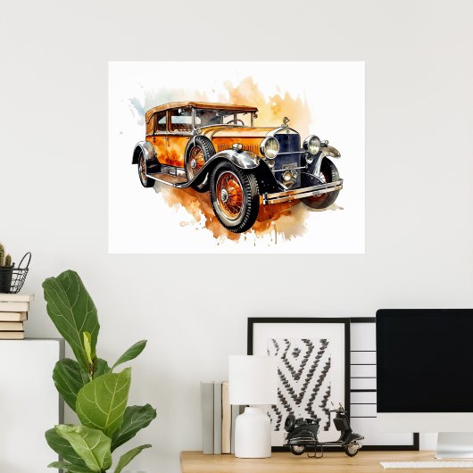 Chevrolet Vintage Auto Zeitlos Automobilkunst Poster (Heimbüro)