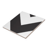 Chevron 1 Schwarz und Weiß Fliese (Seite)