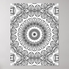 Chevron-Blatt-Berst-Färbeseite-Muster-Kunstwerk Poster