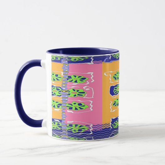Chevron Blau Grün Tasse (Links)