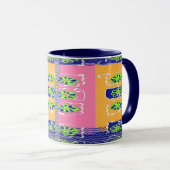 Chevron Blau Grün Tasse (VorderseiteRechts)