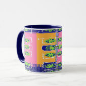 Chevron Blau Grün Tasse (Vorderseite Links)