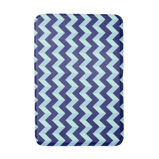 Chevron Bleu Badematte (Vorderseite Vertikal)