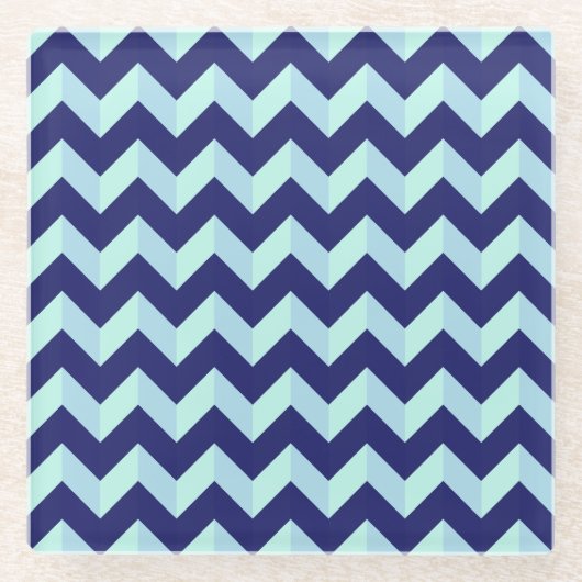 Chevron Bleu Glasuntersetzer (Vorderseite)