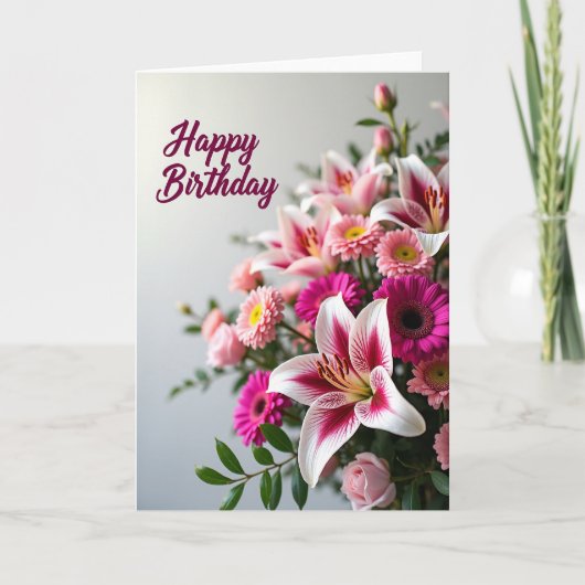 Chevron-Blumen-Charm-Karte Karte (Vorderseite)