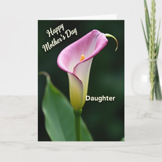 Chevron Blumen Tochter Karte (Vorderseite)