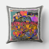 Chevron Blumenherzen Kissen (Rückseite)