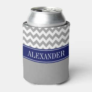Chevron CB Navy Namensmonogramm Dosenkühler