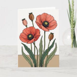Chevron Coral Blossom Studienkarte Karte