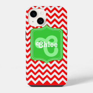 Chevron Custom Monogram Chloe iPhone 14 Hülle