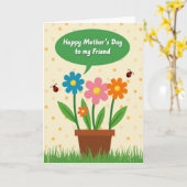 Chevron Eingetopfte Pflanzen Frohe Karte (Gelbe Blume)