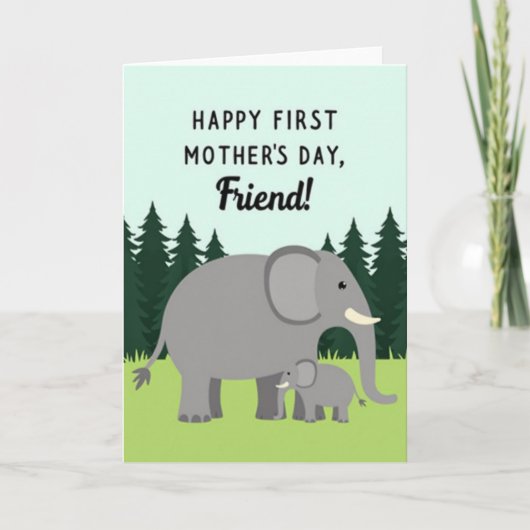 Chevron Elefant Muttermilchkarte Karte (Vorderseite)