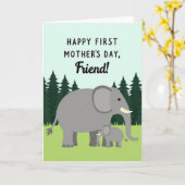 Chevron Elefant Muttermilchkarte Karte (Gelbe Blume)