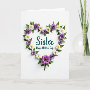 Chevron Floral Schwester Tag Karte