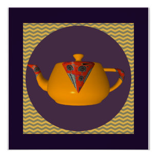 Chevron Geo Gelber Teekessel Poster