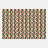 Chevron Geometric Christmas Red Green and Pink  Geschenkpapier Set (Vorderseite)