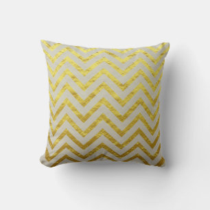 Chevron Goldfolie Grau Elegant Königlich Glitzernd Kissen