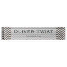 Chevron Grau Grün und Creme individuell