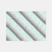 Chevron Grau Teal Fleecedecke (Vorderseite (Horizontal))