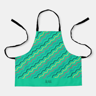 Chevron Grün Gelb Minimal Muster Schürze