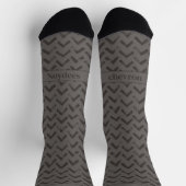 Chevron Hellgrau und Dunkelgrau Name Socken (Oben)