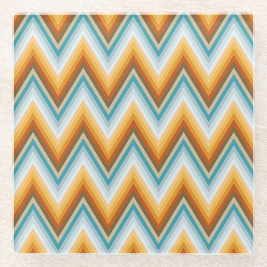 Chevron-Hintergrundmuster Glasuntersetzer (Vorderseite)