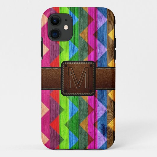 Chevron Holz Braun Lederoptik #4 Case-Mate iPhone Hülle (Rückseite)