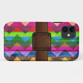 Chevron Holz Braun Lederoptik #4 Case-Mate iPhone Hülle (Rückseite (Horizontal))