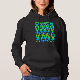 Chevron In Blue Green Yellow Zigzags Hoodie