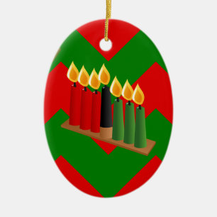 Chevron Kwanzaa Keramikornament