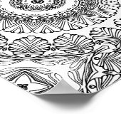 Chevron Leaf Burst Coloring Page Pattern Artwork Poster (Ecke)