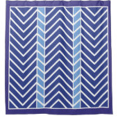 Chevron-Muster Blau Duschvorhang (Vorderseite)