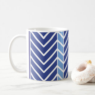 Chevron-Muster Blau Kaffeetasse