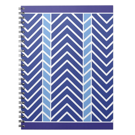Chevron-Muster Blau Notizblock (Vorderseite)