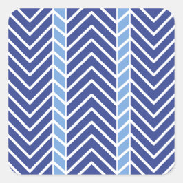 Chevron-Muster Blau Quadratischer Aufkleber