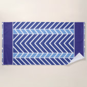 Chevron-Muster Blau Strandtuch (Vorderseite)