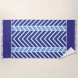 Chevron-Muster Blau Strandtuch