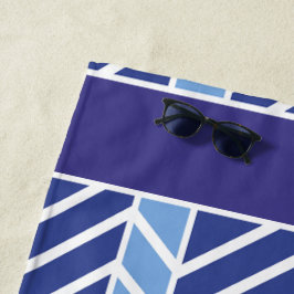 Chevron-Muster Blau Strandtuch