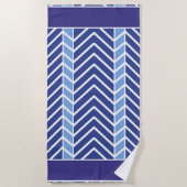 Chevron-Muster Blau Strandtuch (Vorderseite)