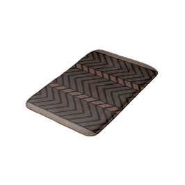 Chevron-Muster Braun Badematte