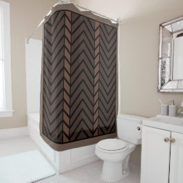 Chevron-Muster Braun Duschvorhang