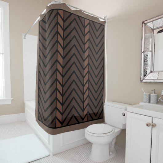 Chevron-Muster Braun Duschvorhang (Beispiel)
