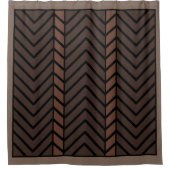 Chevron-Muster Braun Duschvorhang (Vorderseite)
