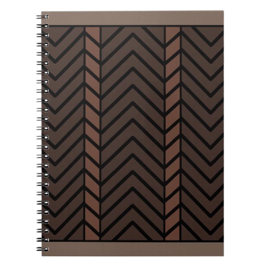 Chevron-Muster Braun Notizblock (Vorderseite)