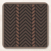 Chevron-Muster Braun Rechteckiger Pappuntersetzer (Vorderseite)