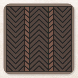 Chevron-Muster Braun Rechteckiger Pappuntersetzer