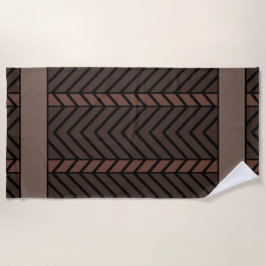Chevron-Muster Braun Strandtuch